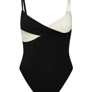 Elegant Black and Cream Women's Swimsuit